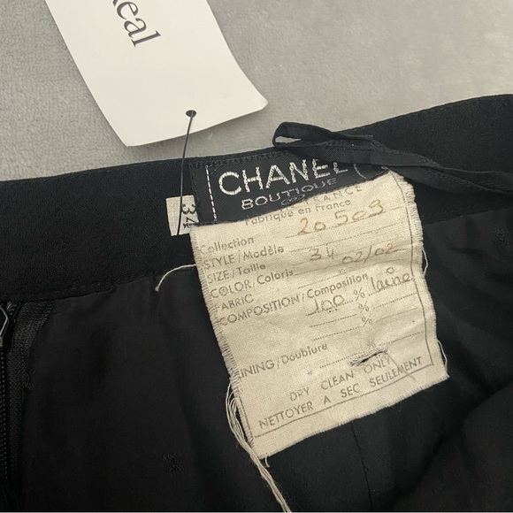 New! Chanel Black Wool A-Line Pleated Fully-Lined Midi Skirt NWT 4442 - Picture 4 of 12